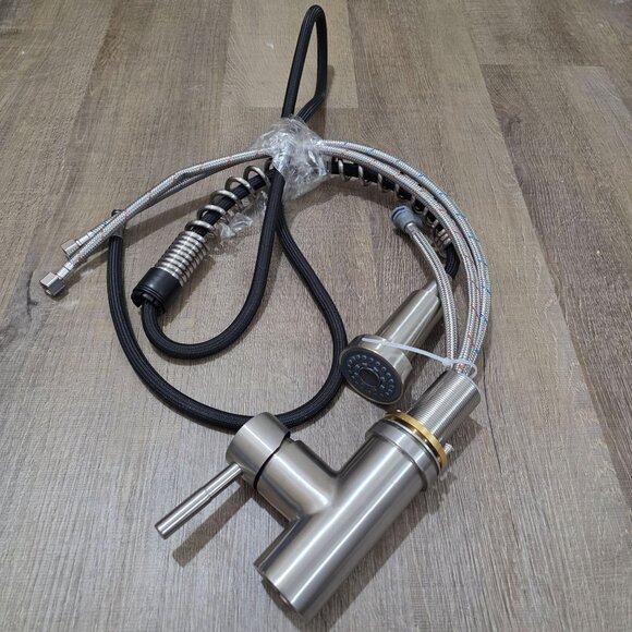 Stainless Steel Kitchen Faucet Pull Down Sprayer Single Handle Modern Mixer Tap - Picture 3 of 8